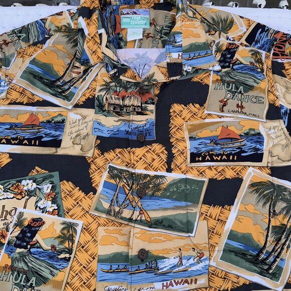 Vintage Reyn Spooner Hawaii Hula Girl Aloha Button Front Shirt Mens XL - Picture 4 of 7